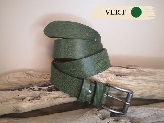 CEINTURE CUIR VERITABLE DE TAUREAU DE 4CM