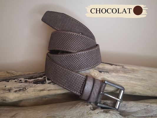 CEINTURE TENDANCE PERFOREE POUR HOMME EN CUIR DE TAUREAU DE 4CM