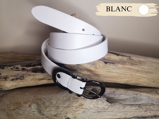 CEINTURE EN CUIR FEMME DE 3CM EN CUIR VERITABLE BOUCLE NOIRE