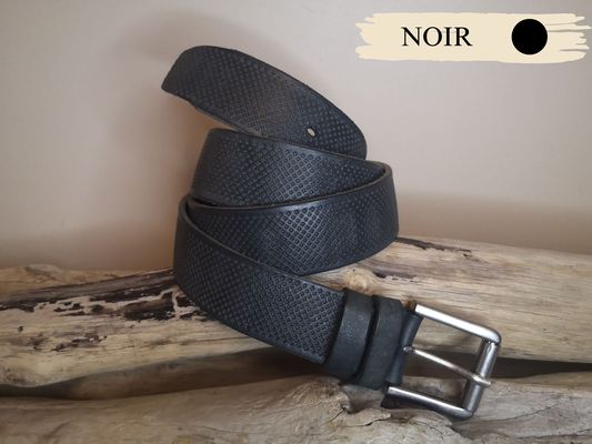 CEINTURE PERFOREE POUR HOMME EN CUIR DE TAUREAU DE 4CM