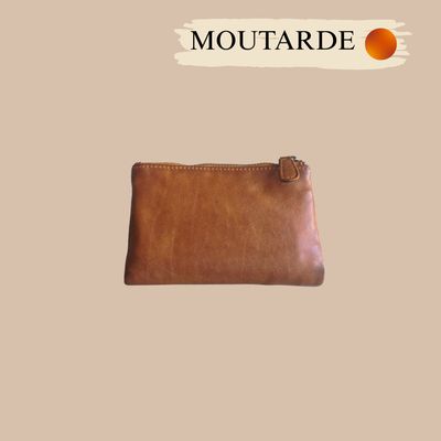 Portefeuille en cuir lavé