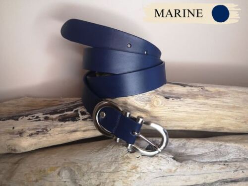 CEINTURES EN CUIR FEMME VERITABLE DE 3CM BOUCLE ARGENTEE