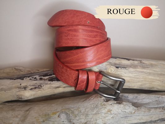 CEINTURE CUIR VERITABLE DE TAUREAU DE 4CM