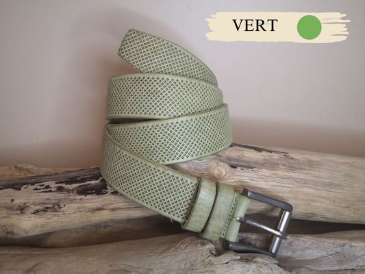 CEINTURE TENDANCE PERFOREE POUR HOMME EN CUIR DE TAUREAU DE 4CM