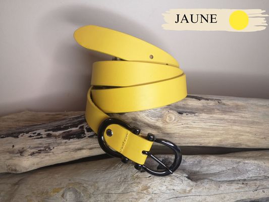CEINTURE EN CUIR FEMME DE 3CM EN CUIR VERITABLE BOUCLE NOIRE