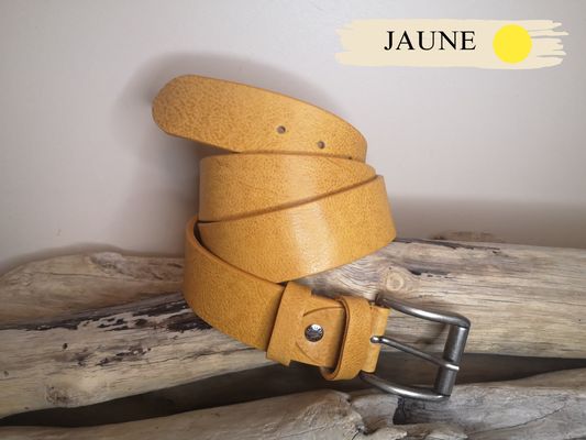 CEINTURE CUIR VERITABLE DE TAUREAU DE 4CM