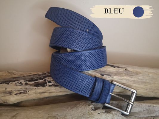 CEINTURE TENDANCE PERFOREE POUR HOMME EN CUIR DE TAUREAU DE 4CM