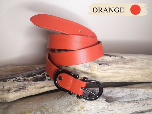 CEINTURE EN CUIR FEMME DE 3CM EN CUIR VERITABLE BOUCLE NOIRE