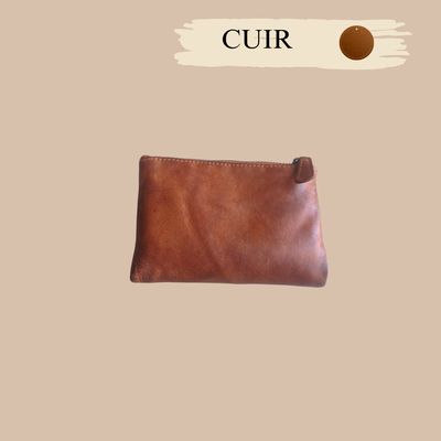 Portefeuille en cuir lavé