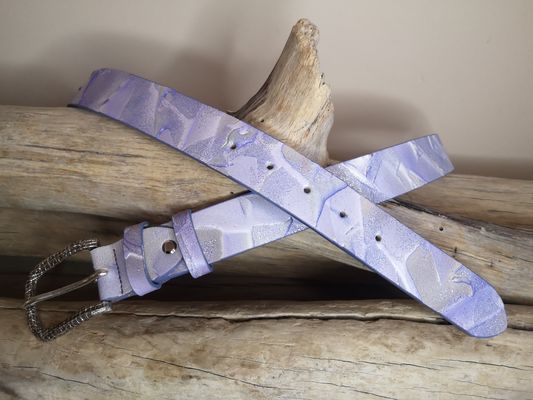 CEINTURE FEMME EN CUIR NUBUCK ET CUIR DE VACHETTE PLEINE FLEUR DE 3.5CM