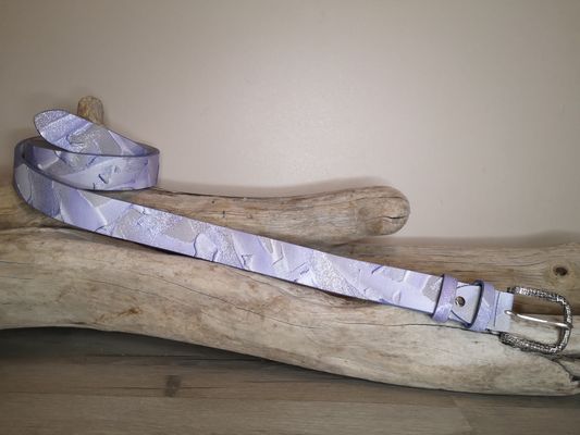 CEINTURE FEMME EN CUIR NUBUCK ET CUIR DE VACHETTE PLEINE FLEUR DE 3.5CM