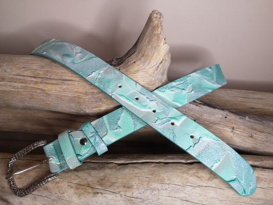 CEINTURE FEMME EN CUIR NUBUCK ET CUIR DE VACHETTE PLEINE FLEUR DE 3.5CM