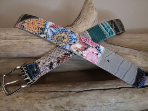CEINTURE DE LUXE UNIQUE EN CUIR DE PYTHON