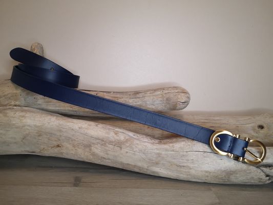 CEINTURE CUIR FEMME LUXE EN CUIR VERITABLE DE 3CM BOUCLE DOREE