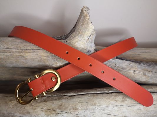 CEINTURE CUIR FEMME LUXE EN CUIR VERITABLE DE 3CM BOUCLE DOREE