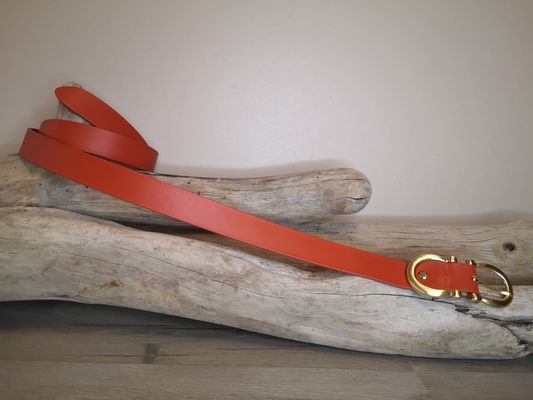 CEINTURE CUIR FEMME LUXE EN CUIR VERITABLE DE 3CM BOUCLE DOREE