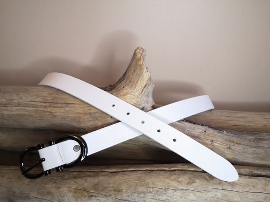 CEINTURE EN CUIR FEMME DE 3CM EN CUIR VERITABLE BOUCLE NOIRE