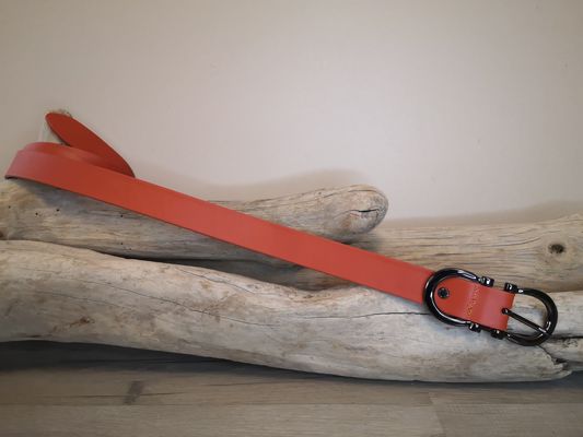 CEINTURE EN CUIR FEMME DE 3CM EN CUIR VERITABLE BOUCLE NOIRE