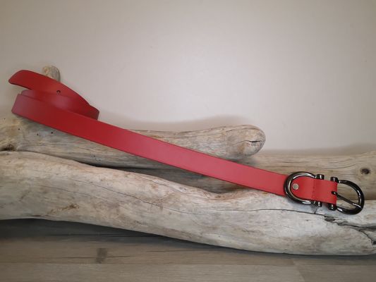 CEINTURE EN CUIR FEMME DE 3CM EN CUIR VERITABLE BOUCLE NOIRE