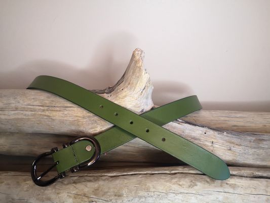 CEINTURE EN CUIR FEMME DE 3CM EN CUIR VERITABLE BOUCLE NOIRE