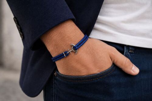 Bracelet homme en cuir tressé véritable