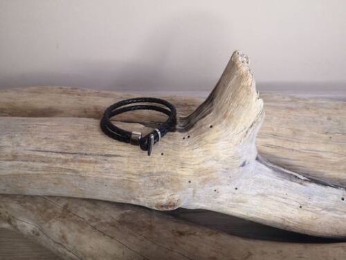 Bracelets homme en cuir tressé véritable