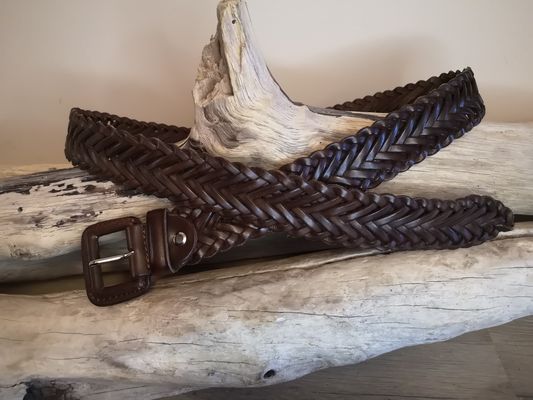 CEINTURE CUIR TRESSÉE FEMME
