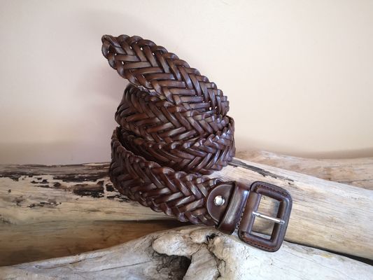 CEINTURE CUIR TRESSÉE FEMME