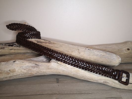 CEINTURE CUIR TRESSÉE FEMME