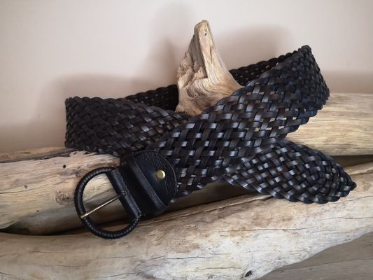 CEINTURE TRESSÉE EN CUIR VÉRITABLE