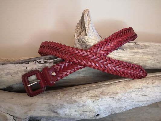 CEINTURE CUIR TRESSÉE FEMME