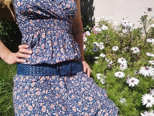 Ceinture tressée en cuir pleine fleur