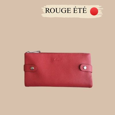 Portefeuille pochette femme en cuir de vachette grainé