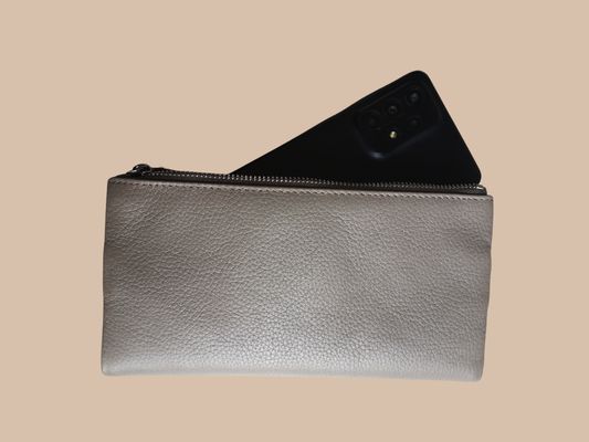 PORTEFEUILLE POCHETTE EN CUIR GRAINÉ