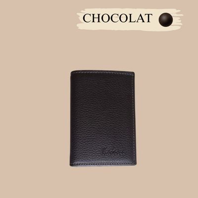 Porte cartes en cuir grainé