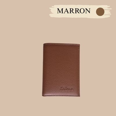 Porte cartes en cuir grainé