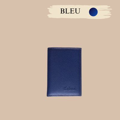 Porte cartes en cuir grainé