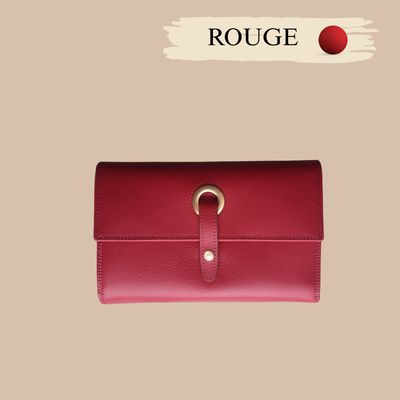 Compagnon porte chequier en cuir de vachette sauvage