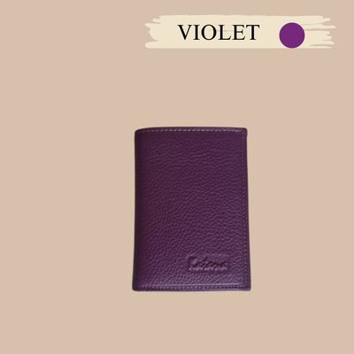 Porte cartes en cuir grainé