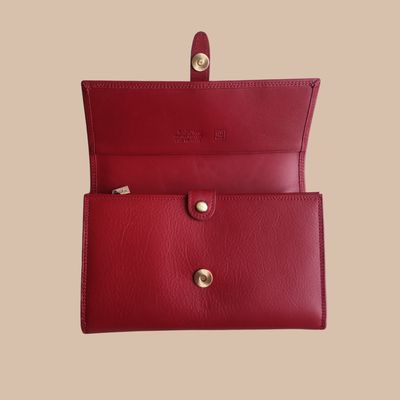 Compagnon porte chequier en cuir de vachette sauvage