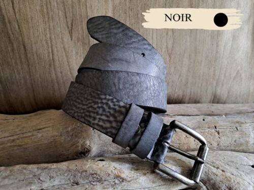 CEINTURE AVEC LANIERE CUIR DE TAUREAU