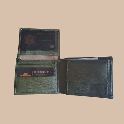Porte monnaie au style italien homme ou femme en cuir de vachette véritable