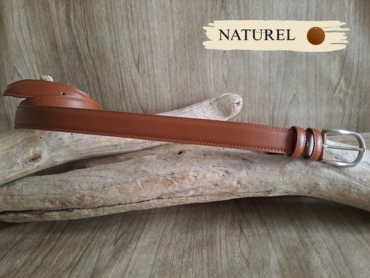 CEINTURE EN CUIR DE VACHE AU TANNAGE NATUREL