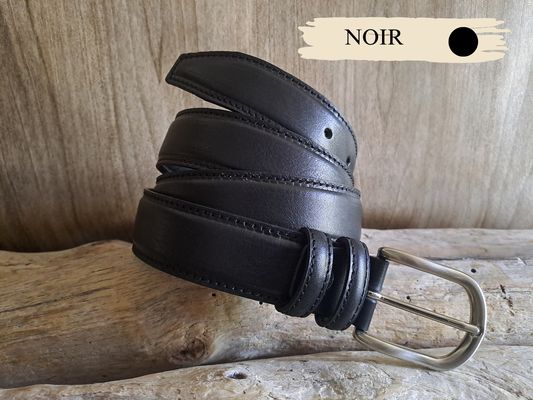 CEINTURE EN CUIR DE VACHE AU TANNAGE NATUREL