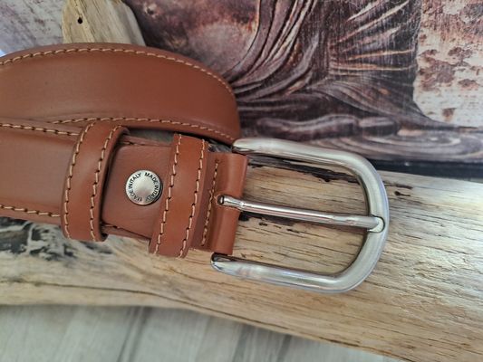 CEINTURE EN CUIR DE VACHE AU TANNAGE NATUREL