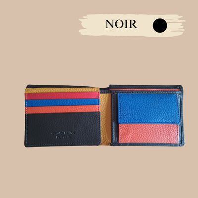 Porte feuille format italien en cuir