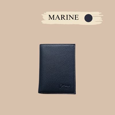 Petit portefeuille en cuir de vachette grainé