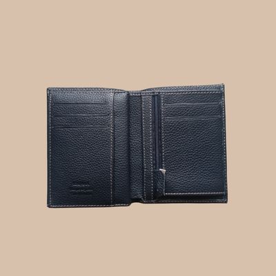 Petit portefeuille en cuir de vachette grainé