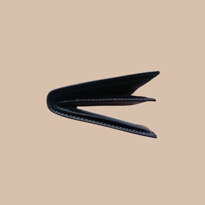 Petit portefeuille en cuir de vachette grainé