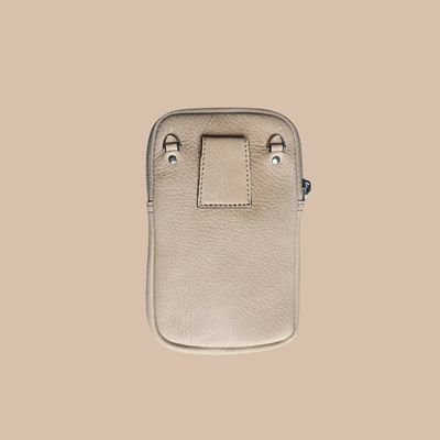 pochette téléphone en cuir de vachette véritable